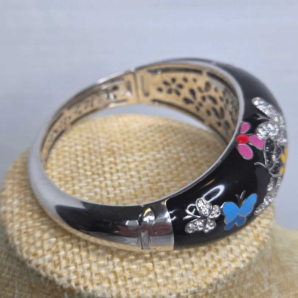 Belle Etoile Hand Painted Art Deco Flutter Bangle Bracelet - Picture 5 of 9